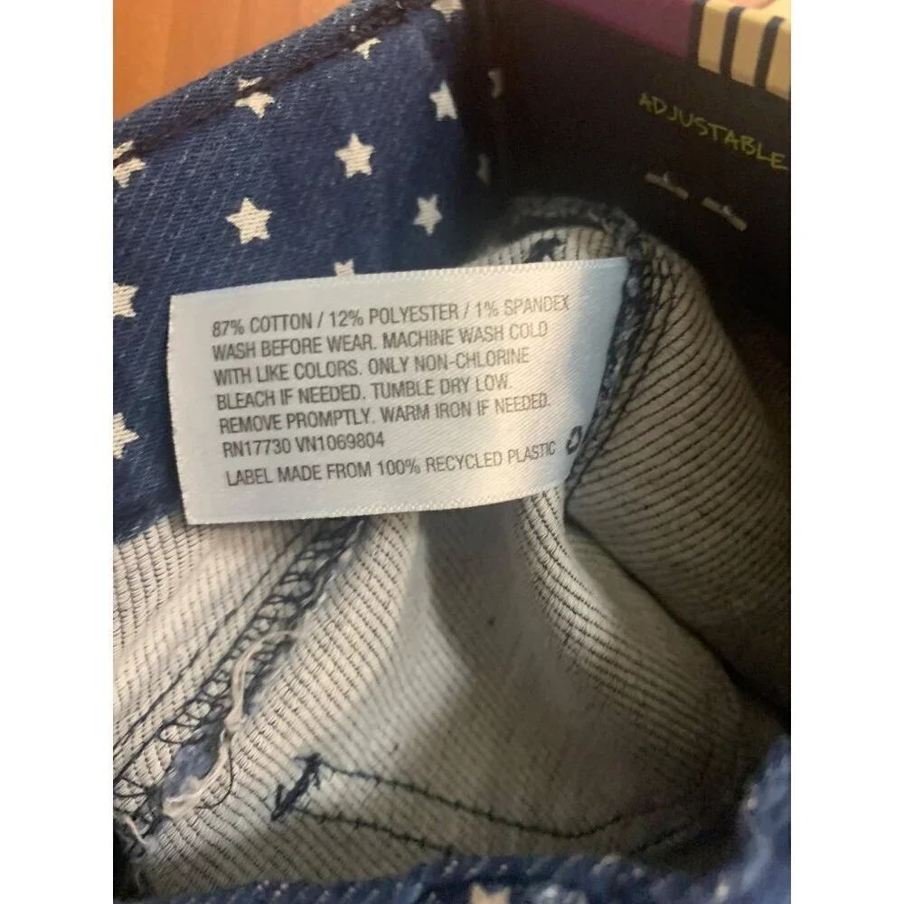 NWT Oshkosh Bgosh Genuine Kids Star Denim Blue Jean Shorts Patriotic Girls 2T
